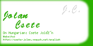 jolan csete business card